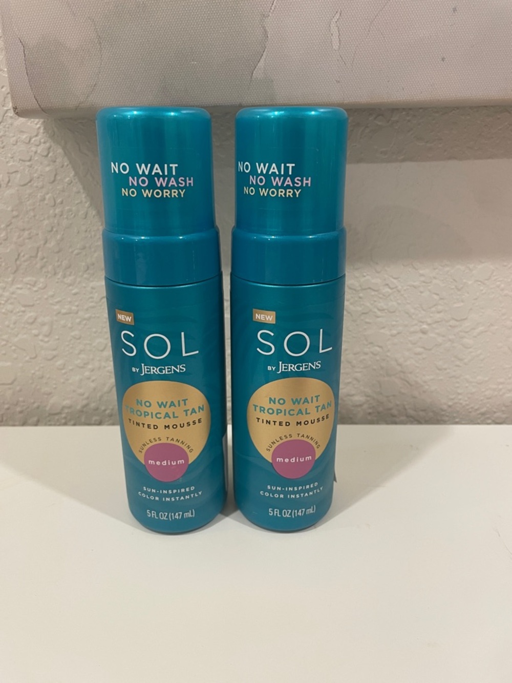 SOL by Jergens No Wait Tropical Tan Tinted Mousse - Medium 2 Bottles